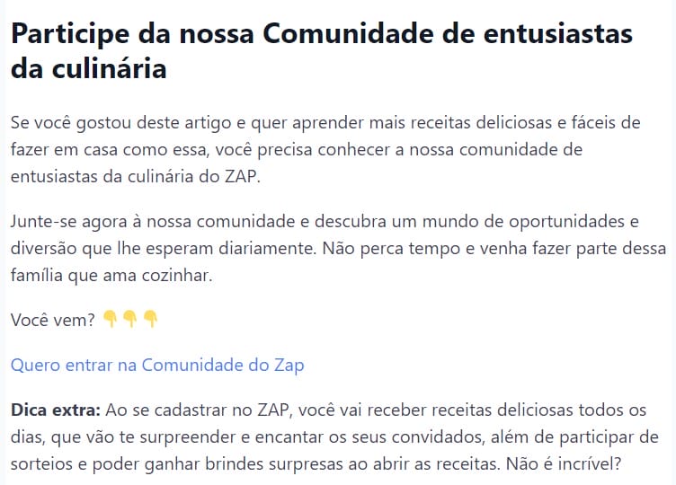 comunidade de culinária